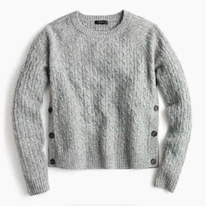 J.Crew Heather Gray Cable-knit sweater with buttons size XS